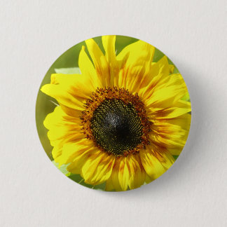 Badge Rond 5 Cm Bouton de tournesol jaune