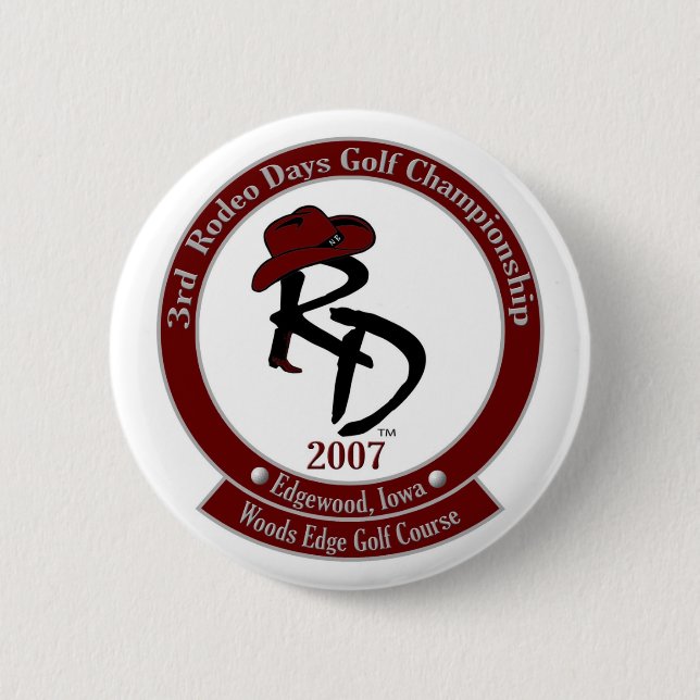 Badge Rond 5 Cm Bouton de tournoi de golf de stupéfaction de rodéo (Devant)