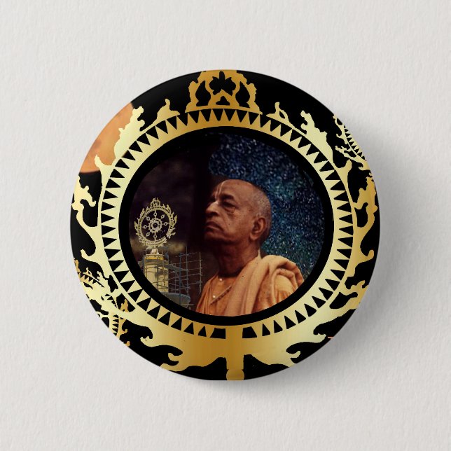 Badge Rond 5 Cm Bouton de TOVP/Prabhupada (Devant)