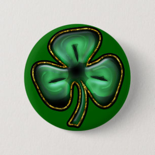 Badge Rond 5 Cm Bouton de trèfle du jour de St Patrick