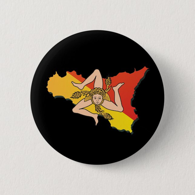 Badge Rond 5 Cm Bouton de Trinacria de La (Devant)