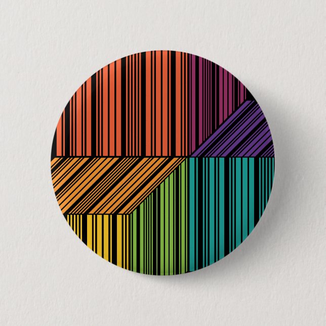 Badge Rond 5 Cm Bouton de trinité de cube en code barres (Devant)