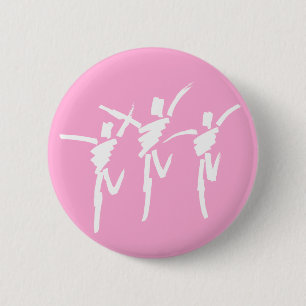 Badge Rond 5 Cm Bouton de trio de danse de course de brosse dans