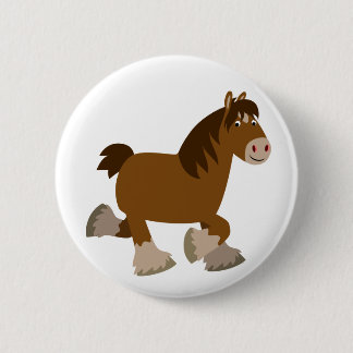 Badge Rond 5 Cm Bouton de trot mignon du cheval de Shire Badton
