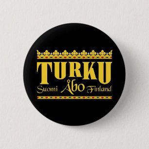 Badge Rond 5 Cm Bouton de Turku Finlande