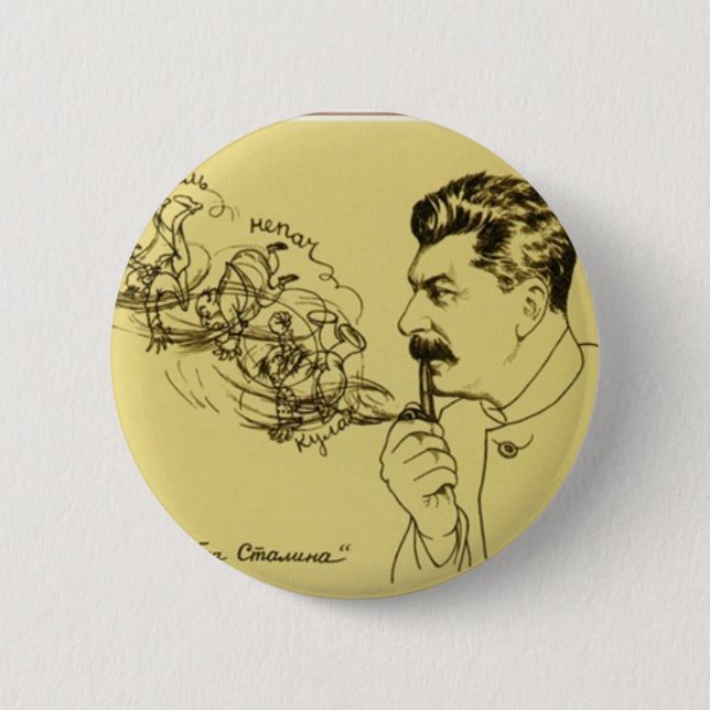 Badge Rond 5 Cm Bouton de tuyau de Stalin (Devant)