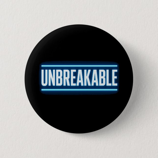 Badge Rond 5 Cm Bouton de typographie à éclairage bleu INCASSABLE (Devant)