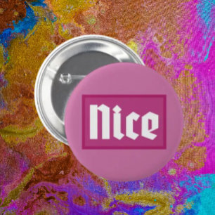 Badge Rond 5 Cm Bouton de typographie de boîte rose agréable