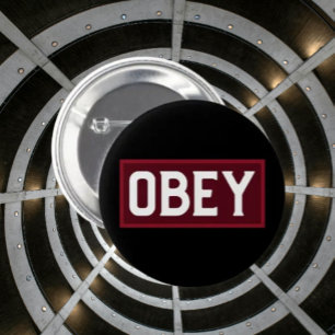 Badge Rond 5 Cm Bouton de typographie Red Box OBEY – Streetwear au