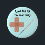 Badge Rond 5 Cm Bouton de vaccin de grippe<br><div class="desc">Bouton de vaccin de grippe</div>