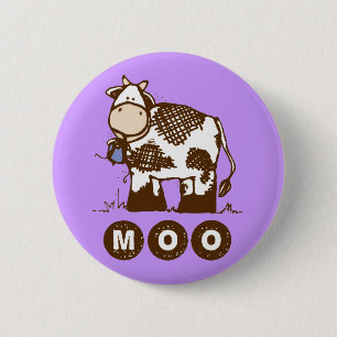 Badge Rond 5 Cm Bouton de vache à MOO