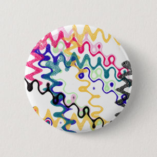 Badge Rond 5 Cm Bouton de vague de gribouillis