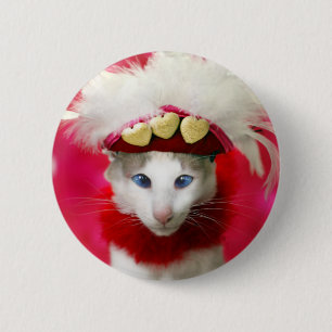 Badge Rond 5 Cm Bouton de Valentine de chat