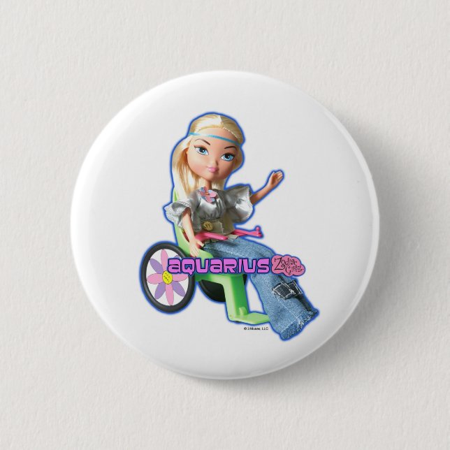 Badge Rond 5 Cm Bouton de Verseau (Devant)
