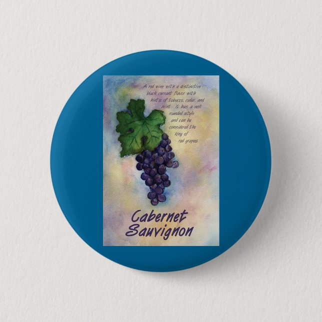 Badge Rond 5 Cm Bouton de vin Cabernet Sauvignon (Devant)