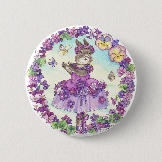 Badge Rond 5 Cm Bouton de violette douce (Devant)