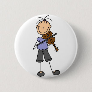 Badge Rond 5 Cm Bouton de violon en bonhomme allumette