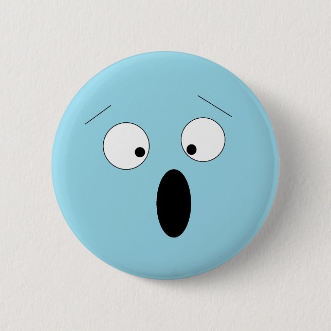 Badge Rond 5 Cm Bouton de visage blond surpris Shocked (Devant)