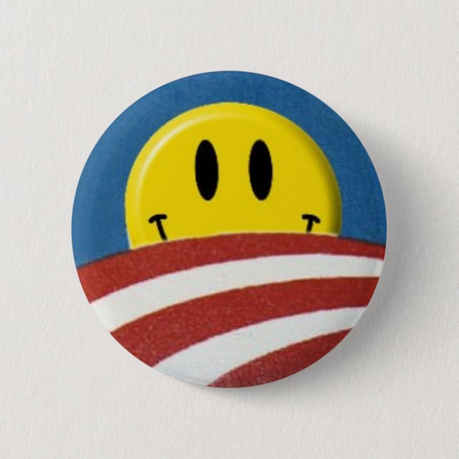 Badge Rond 5 Cm Bouton de visage de logo d'Obama (Devant)