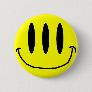 Badge Rond 5 Cm Bouton de visage observé par 3