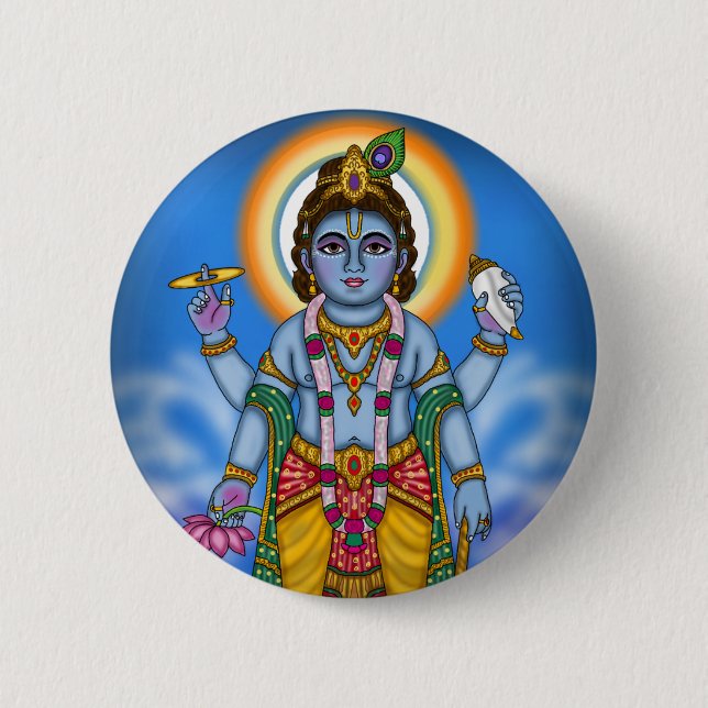 Badge Rond 5 Cm Bouton de Vishnu enfant (Devant)