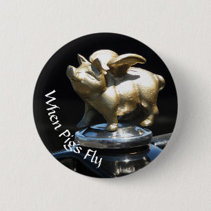 Badge Rond 5 Cm Bouton de vol des cochons