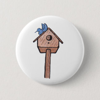Badge Rond 5 Cm Bouton de volière d'oiseau bleu……