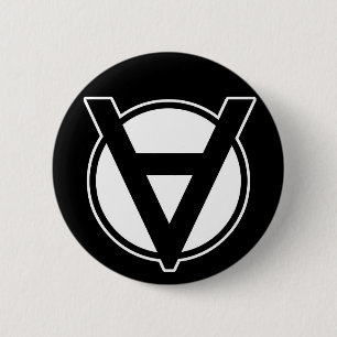 Badge Rond 5 Cm Bouton de Voluntaryist - noir