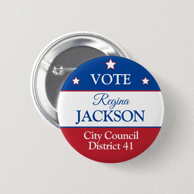 Badge Rond 5 Cm Bouton de vote (Devant & derrière)