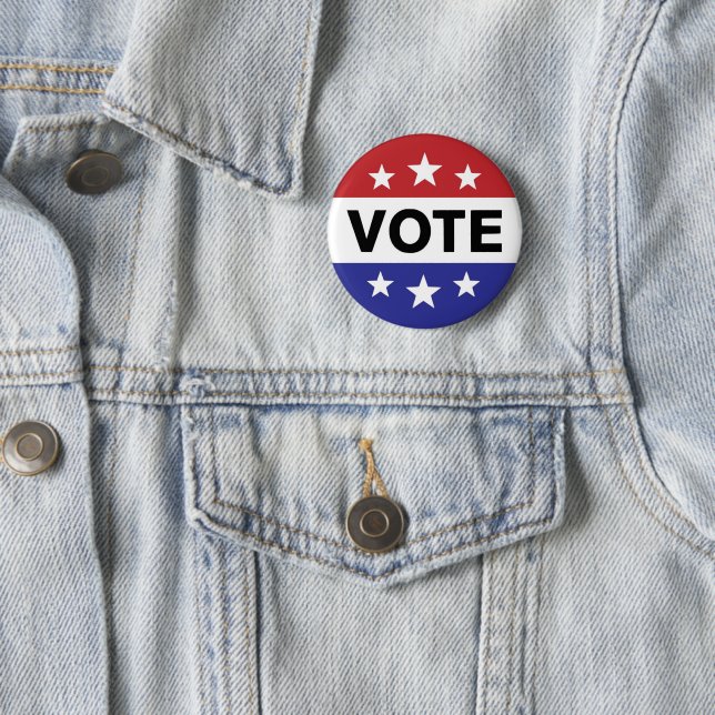 Badge Rond 5 Cm Bouton de vote 6 étoiles (En situation)