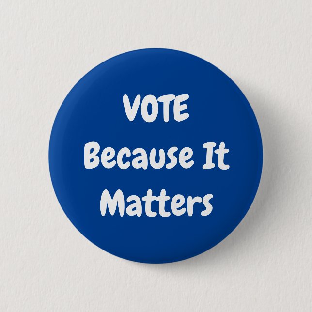 Badge Rond 5 Cm Bouton de vote bleu (Devant)