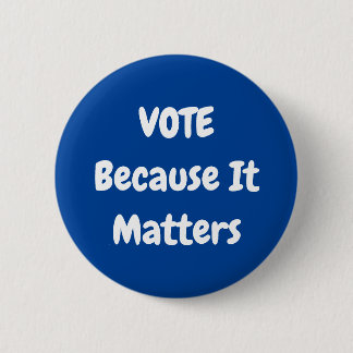 Badge Rond 5 Cm Bouton de vote bleu