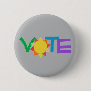 Badge Rond 5 Cm Bouton de vote GOTV / Votez avec le soleil