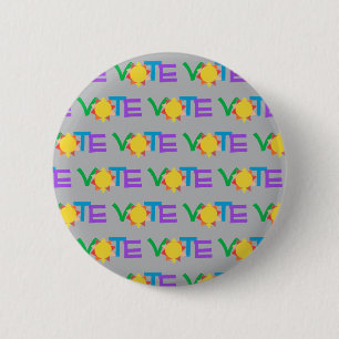 Badge Rond 5 Cm Bouton de vote Sun / Bouton amusant pour aller vot