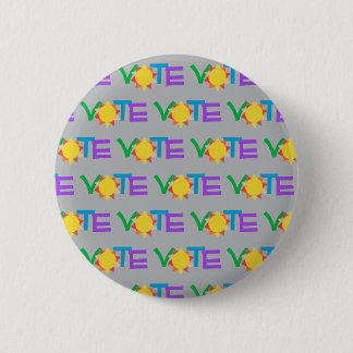 Badge Rond 5 Cm Bouton de vote Sun / Bouton amusant pour aller vot