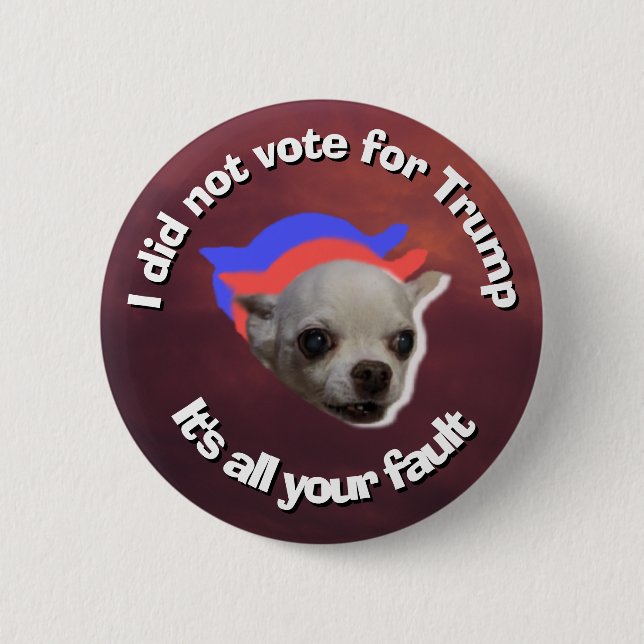 Badge Rond 5 Cm Bouton de vote texte blanc (Devant)