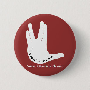 Badge Rond 5 Cm Bouton de Vulcan Objectivist