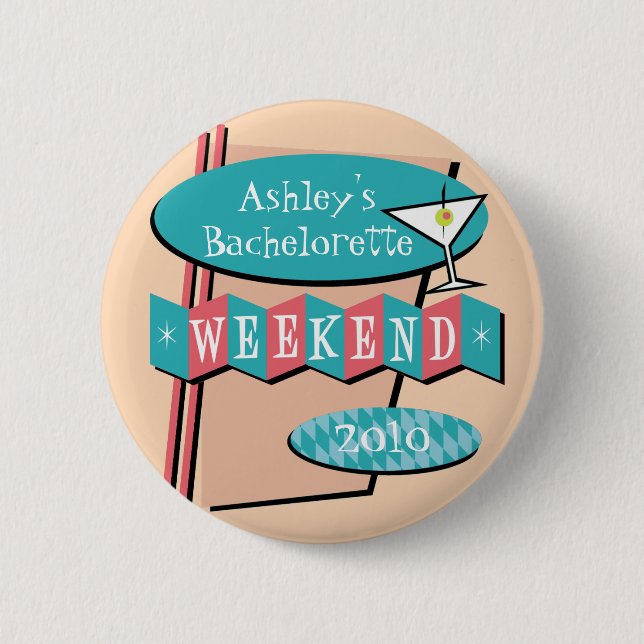 Badge Rond 5 Cm Bouton de week-end de Bachelorette (Devant)