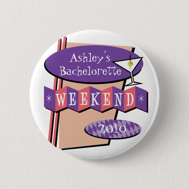 Badge Rond 5 Cm Bouton de week-end de Bachelorette (Devant)