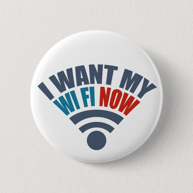 Badge Rond 5 Cm Bouton de WiFi (Devant)