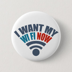 Badge Rond 5 Cm Bouton de WiFi