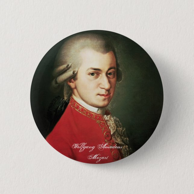 Badge Rond 5 Cm Bouton de Wolfgang Amadeus Mozart (Devant)
