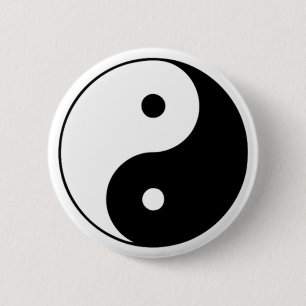 Badge Rond 5 Cm Bouton de Yin Yang