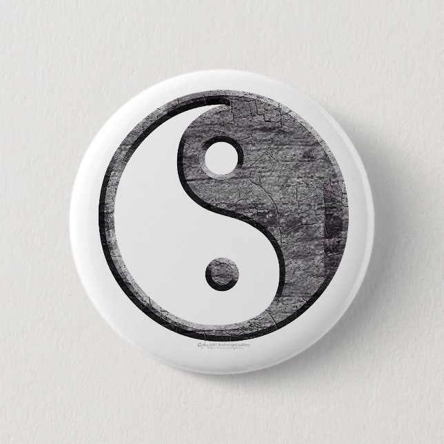 Badge Rond 5 Cm Bouton de Yin Yang (Devant)