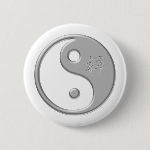 Badge Rond 5 Cm Bouton de Yin Yang de zen