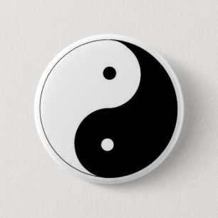 Badge Rond 5 Cm Bouton de Ying-Yang