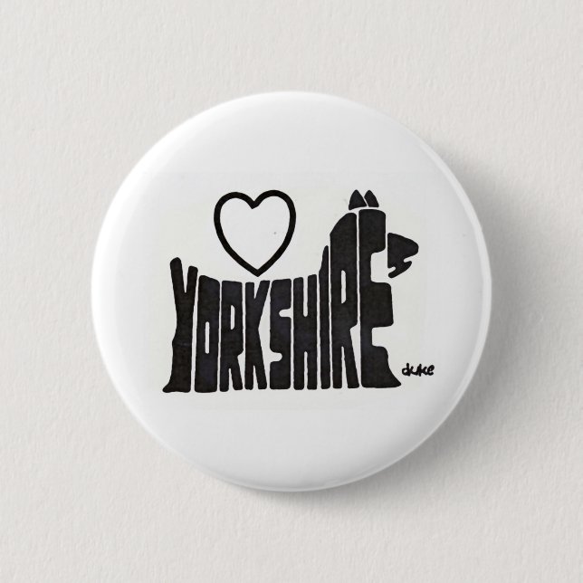BADGE ROND 5 CM BOUTON DE YORKSHIRE D'AMOUR (Devant)
