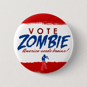 Badge Rond 5 Cm Bouton de zombi de vote