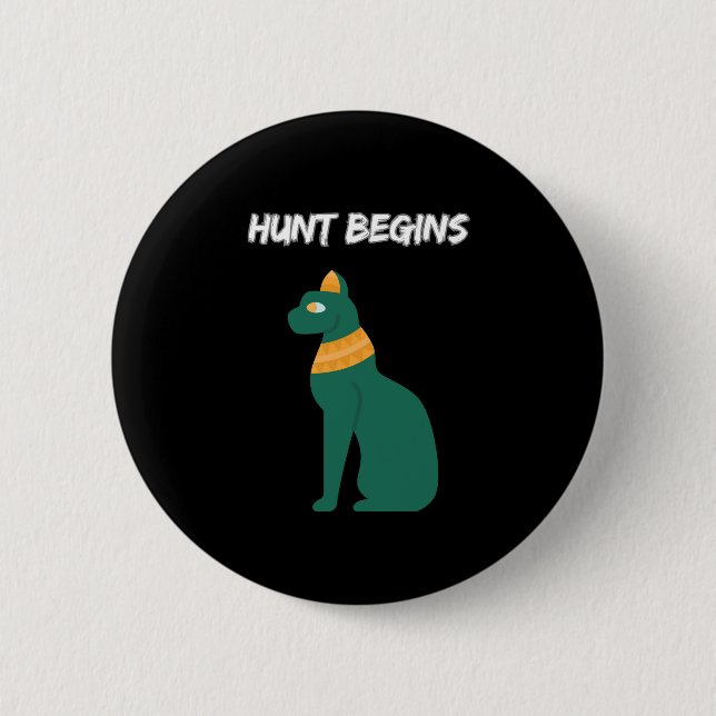 Badge Rond 5 Cm Bouton Début de la chasse (Devant)
