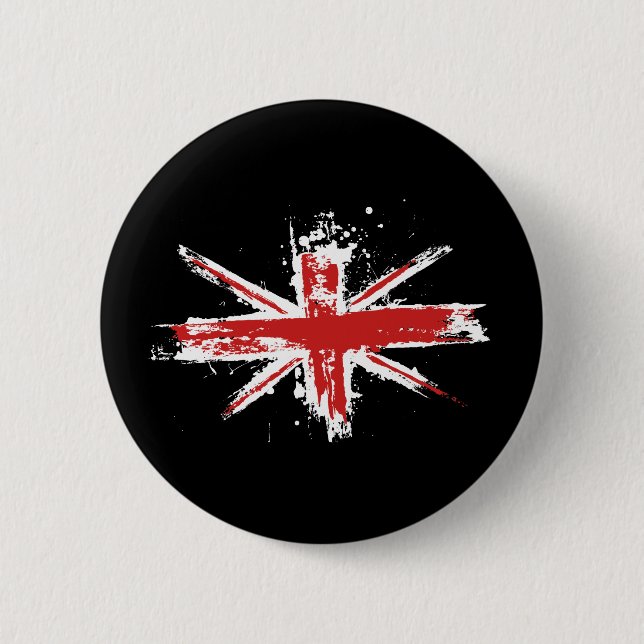 Badge Rond 5 Cm Bouton d'éclaboussure d'Union Jack (Devant)